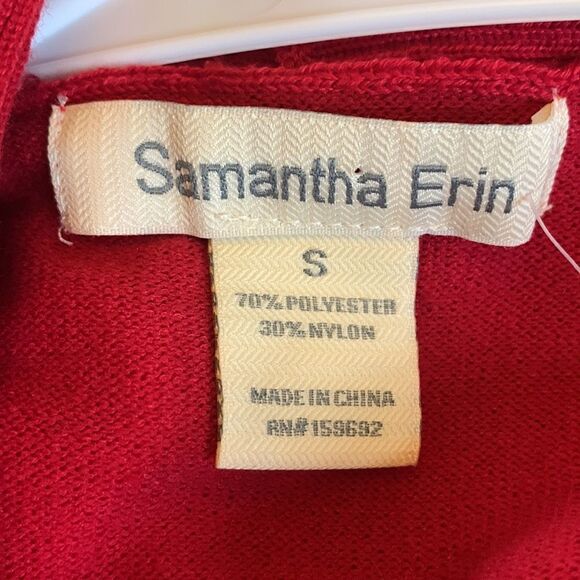 Samantha Erin red long open cardigan Size S NWT - Picture 7 of 7